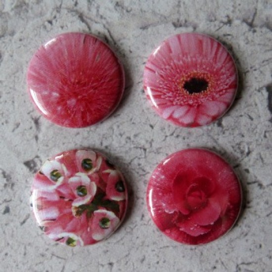 Badge texture -fleurs roses